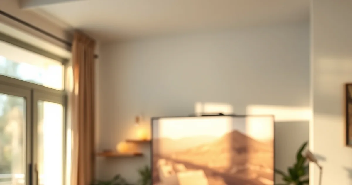 Persona configurando una lista de canales en el televisor desde una tablet, en un salón luminoso durante el día